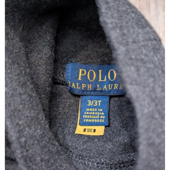 Polo Ralph Lauren 3T Gray Turtleneck Long Sleeve Shirt Toddler Preppy - Picture 3 of 5